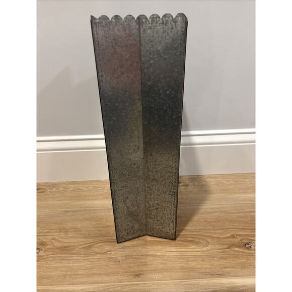 Halloween Candle Holder Galvanized Metal “Trick Or Treat” 7.5x4.75x15” - Picture 4 of 10